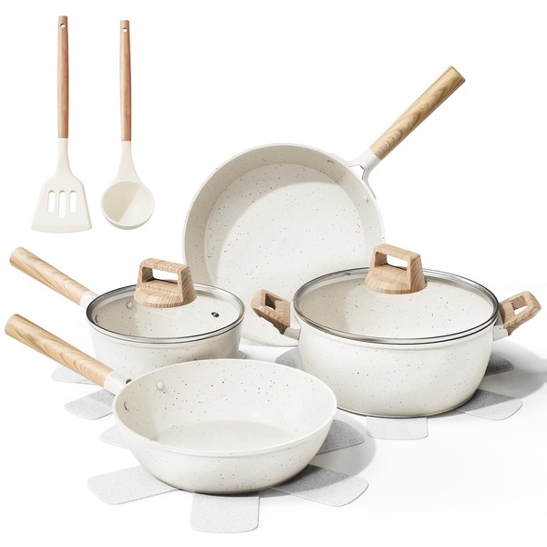 bazova Bazova 11 Pcs Pots and Pans Set Non Stick,Ceramic