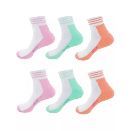 BambooMN Super Soft Breathable Wicking Classic Cozy Cotton Ankle Socks - 6 Pair Value