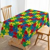 Hafangry Autism Awareness Tablecloth April Puzzle Piece Decoration Rustic Kitchen