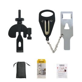 2 pcs Upgraded Portable Door Lock Security, Upgraded Hotel Door Lock Solid Heavy Duty for Traveling Home Apartment, Hotel Door Lock Additional Safety Privacy for Additional Safety and Privacy(Black)