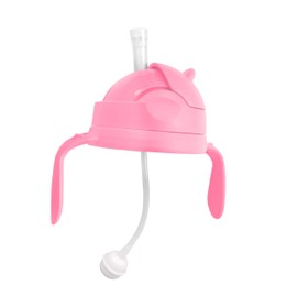 3-in-1 Straw Sippy Cup Conversion Kit for Comotomo Baby Bottle, 5 Ounce and 8 Ounce (Weighted Straw, Pink)