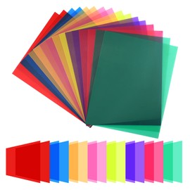 BokingOne 16 Pcs Color Correction Gel Filter for Lighting - Transparent Colored Overlays Lighting Gel Plastic Sheets for Photograph, Flash Light, Reading, 8.5 × 11 Inches, 8 Colors
