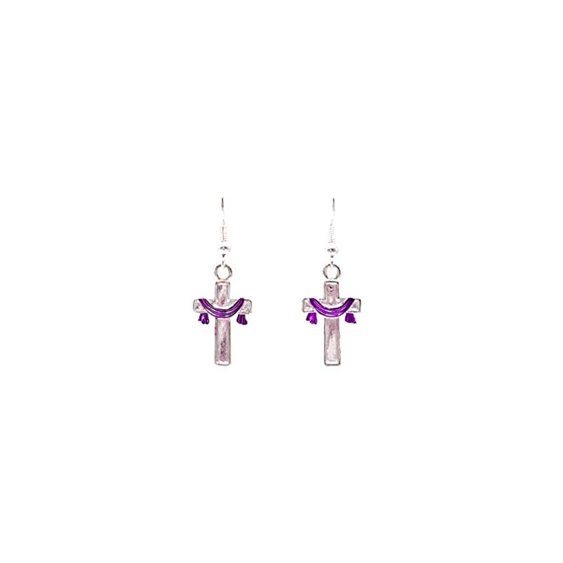He Is Risen Cross Easter Earrings
