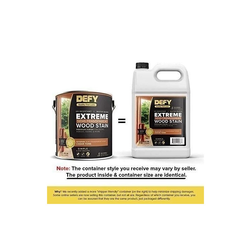 SaverSystems DEFY Extreme 1 Gallon Semi-Transparent Exterior Wood Stain, Driftwood