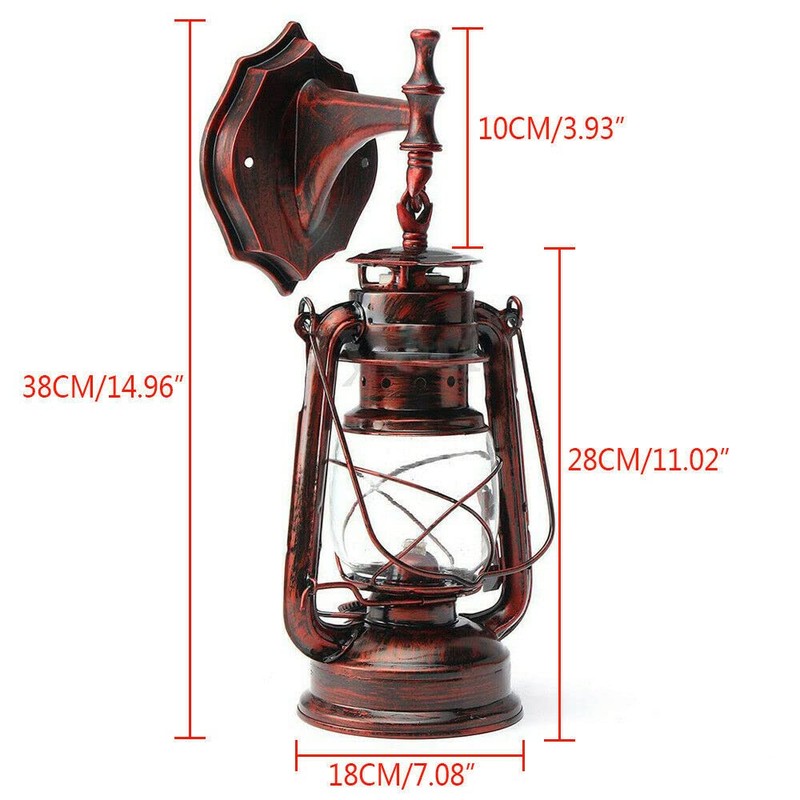 Lantern Wall Sconce Rusty Patina Finish, Exterior Antique Lantern Porch