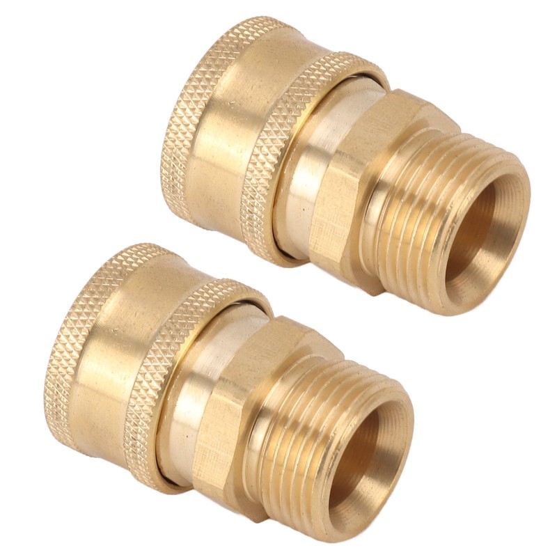 2Pcs Pure Copper M22 High Pressure Washer Fitting Adapter 3/8