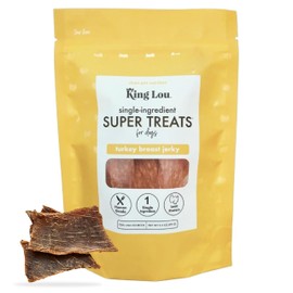King Lou Pets - Turkey Jerky for Dogs - USA-Made Dehydrated Dog Treats - 1lb Fresh Turkey Breast Prior to Dehydration