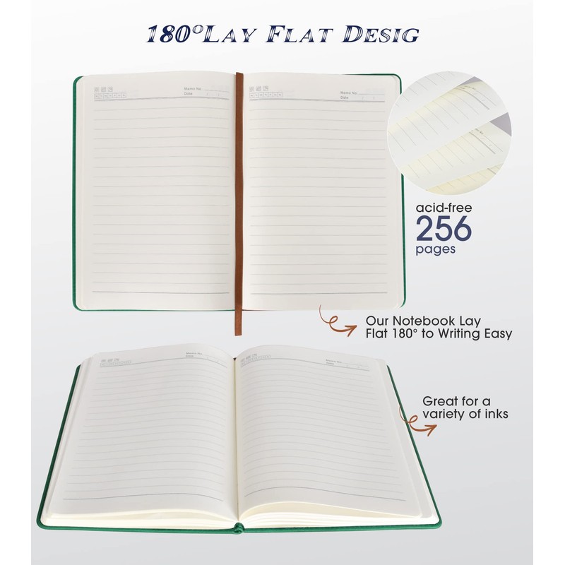 Biuwory Lined Journal Notebook for Women Men,256 Pages A5 Hardcover