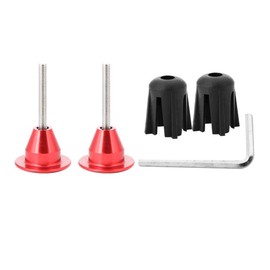 Dilwe Bike Handlebar End Plug, Aluminum Alloy Handle Bar Cap Stoppers with Wrench for Bicycle Accessory(Red)