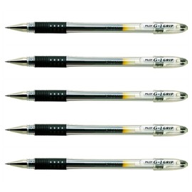 PILOT G1 Grip Ballpoint Pens Fine Tip Gel Ink Black Pack of 5aa