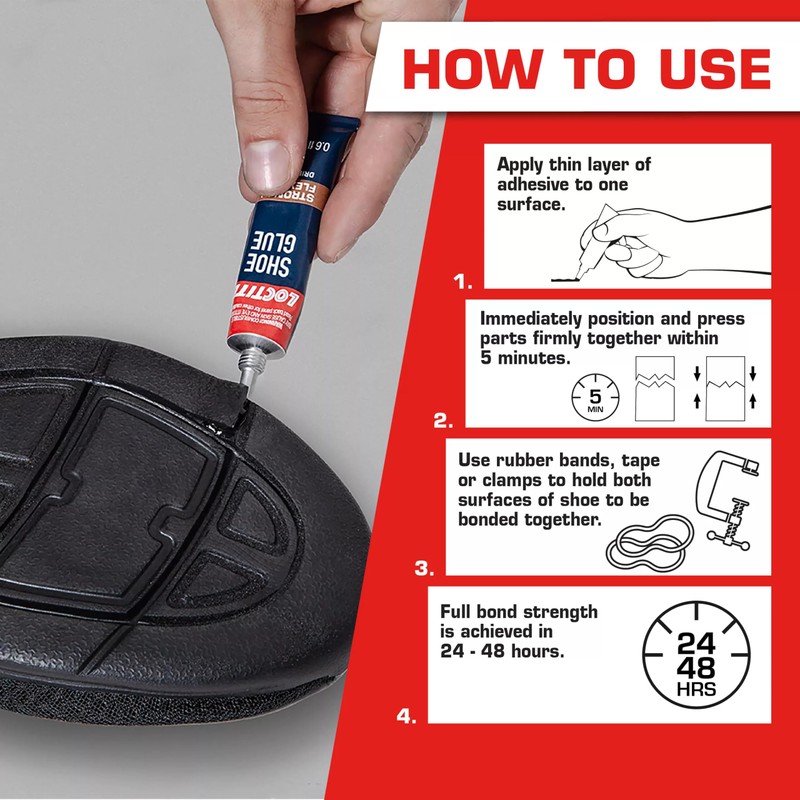 Loctite Shoe Glue, Strong & Flexible Fabric Glue, Resistant to