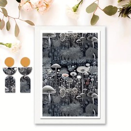 Polymer Clay Transfer Paper, 10 Pcs Mushroom Forest Water Soluble Transfer Sheet for Polymer Clay for Polymer Clay Earrings Jewelry Making Disposable Stickers DIY Crafts 5.82X3.93 inch