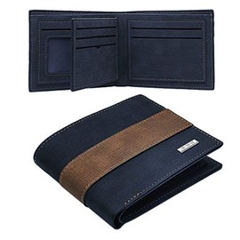 TUQI Cartera Hombre Minimalista - Billetera para Caballero con Ventana DNI, Monedero y Organizador de Tarjetas Carteras Elegantes con Portamonedas Regalos Masculinos de Lujo (Azul Marino)