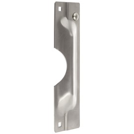 Rockwood 320CL.32D Stainless Steel Cylindrical Notched Latch Protector, Notched for 2-1/4" - 3-1/4" Diameter Rose, 3" Width x 11" Height x .105" Thickness, Satin Finish