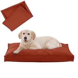 VENESSCO Dog Bed Covers Replacement Washable, Waterproof Dog Bed Cover with Zipper, 36Lx27Wx3H inch Durable Oxford Pet Bed Cover for Outdoor/Indoor Use, Cover Only, Tangerine