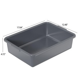 Readsky 12 Packs 13 L Plastic Commercial Bus Tub, Plastic Restaurant Dish Washing Box, Gray