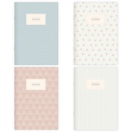 etmamu 124 Set of 4 Notebooks Hand-Drawn Patterns A5, 32 Sheets Dot Grid
