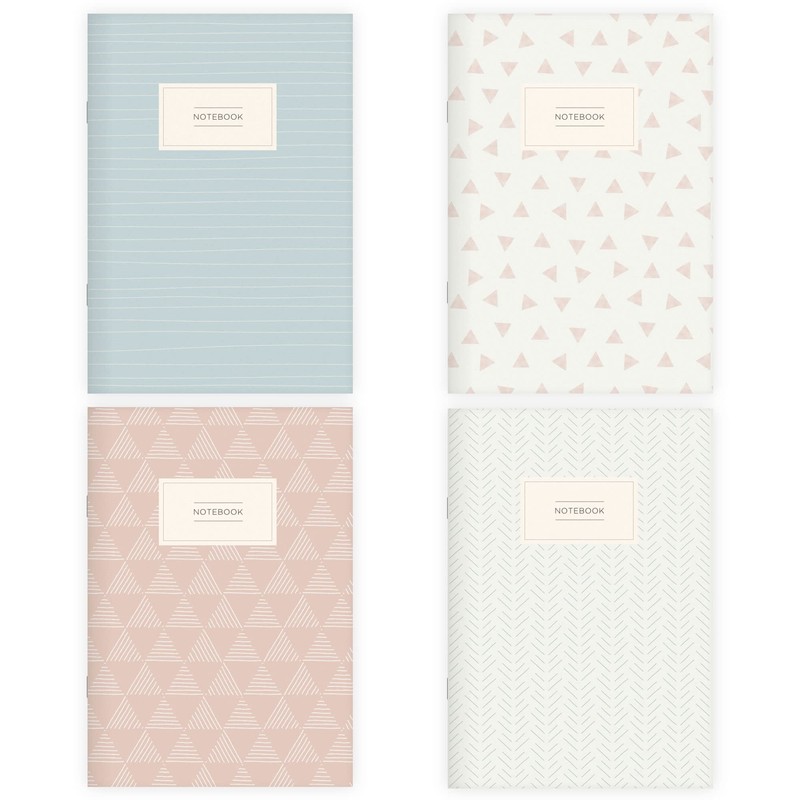 etmamu 124 Set of 4 Notebooks Hand-Drawn Patterns A5, 32
