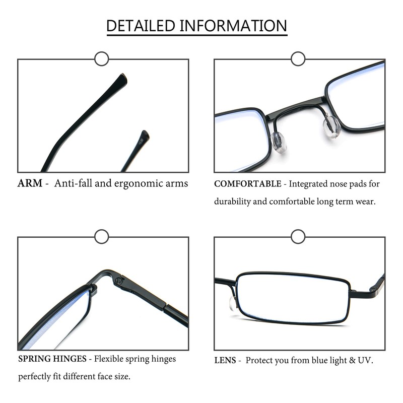 REAVEE 5 Pack Slim Portable Reading Glasses for Men Women,