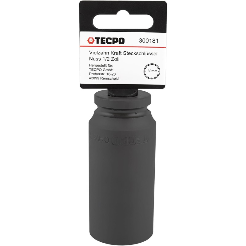 TECPO Multi-Tooth Power Socket Spanner 1/2 Inch 30 mm, 12-Point