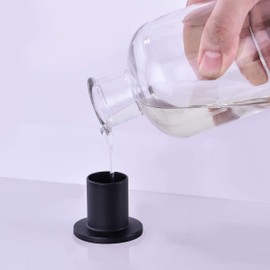 BZOOSIU Kitchen Sink Soap Dispenser Matte Black, Solid Brass Pump Head Sink Refillable Bottle, Spot Resist Stainless