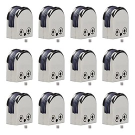 12Pcs Glass Clamp Adjustable 8-10mm, Glass Bracket 304 Stainless Steel Glass Clip Polished for Balustrade, Staircase, Handrail, Silver
