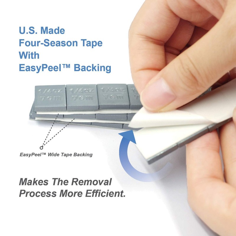CKAuto 1/4oz, 0.25oz, Grey, Adhesive Stick on Wheel Weights, EasyPeel