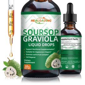 HEALOADING Soursop Bitters Liquid Drop: Organic Graviola Soursop Leaf Extract Liquid for Cell Support, Regeneration, Immune Boost, Relax and Antioxidant Support