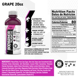 BODYARMOR Flash I.V. Electrolyte Beverage, Grape, 20 Fl Oz (Pack of 12)