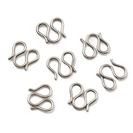 Gelirda 100Pcs Stainless Steel S-Hook Clasps Jewelry Connector Clasps for DIY Jewelry Making Bracelet Necklace Crafts