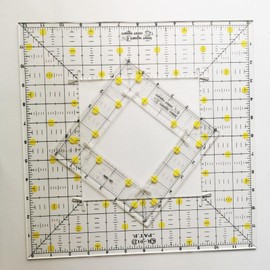 2Pcs Acrylic Quilting Rulers Set – 6 & 12" Double-Square Patchwork Templates for Sewing, DIY Clothing & Crafting | Essential Tools for Precision Stitching