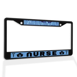 Fastasticdeals Metal Insert License Plate Frame Nurse Rn C Weatherproof Car Accessories Black 2 Holes Solid Insert