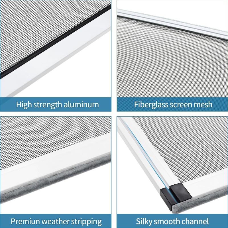 Yoochee Expandable Window Screen, 2 Pack Adjustable Window Screen (15"