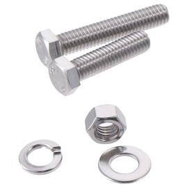 Upluckey Flat Hex Head Screws 72PCS Silver Heavy Duty Stainless Steel Hex Nuts and Bolts Durable Metric Bolt Assortment Kit Home Improvement