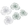 5PCS Metal Flower Wall Decor Iron Wall Art White Green