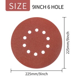 SenmaiTools 20 Pack 9 Inch 10 Hole 100 Grit Hook & Loop Sanding Discs - Aluminum Oxide Sander Disc Grinding Abrasive Sandpaper for Powe Drywall Sander