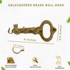 JUVOSY Unlacquered Brass Wall Hooks – Vintage Key Design –