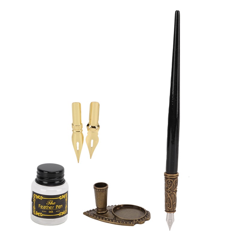 Feather Pen Set Durable Creativity Easy Writing Stationery Gift Box