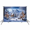 MOONDECO 5x3FT 2025 Christmas Village Backdrop for Photography Snow Winter