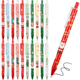 SULOLI Pack of 30 Christmas Ballpoint Pens 0.5 mm, Christmas Writing Retractable Ballpoint Pens for Students Children Christmas Party Gifts Bag Fillers