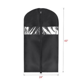 Univivi Garment Bag Suit Bag for Storage and Travel 43 inch, Washable Suit Cover for T-Shirt, Jacket, Suits, Coats, Set of 5, Oxford Fabrics