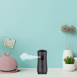 Rehomy Automatischer Lufterfrischer Sprühmaschine Batteriebetriebene Wandhalterung Duftspender Aromamaschine für Badezimmer Waschraum (Schwarz)