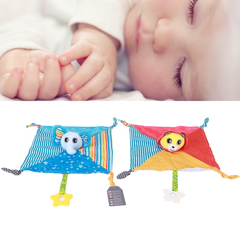 2pcs Infant Soft Cartoon Animal Appease Towel Teether Baby Soothing