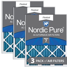 Nordic Pure 10x24x1 Pleated MERV 7 Air Filters 3 Pack