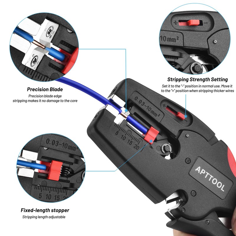 APTTOOL Automatic Wire Stripper, Small Wire Stripping Tool, Wire Stripper