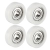 sourcing map Set of 4 Ball Bearing Pulley White 8