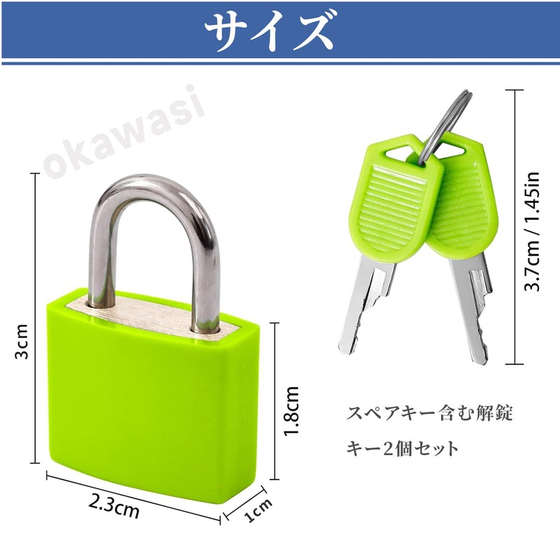 OKAWASI Small Portable Padlocks, Set of 4 Suitcase Locks, Suitcase