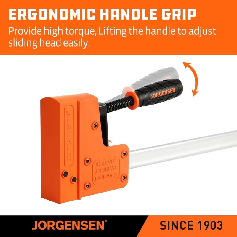 JORGENSEN 2pack 36-inch Bar Clamps, 90°Cabinet Master Parallel Jaw Bar