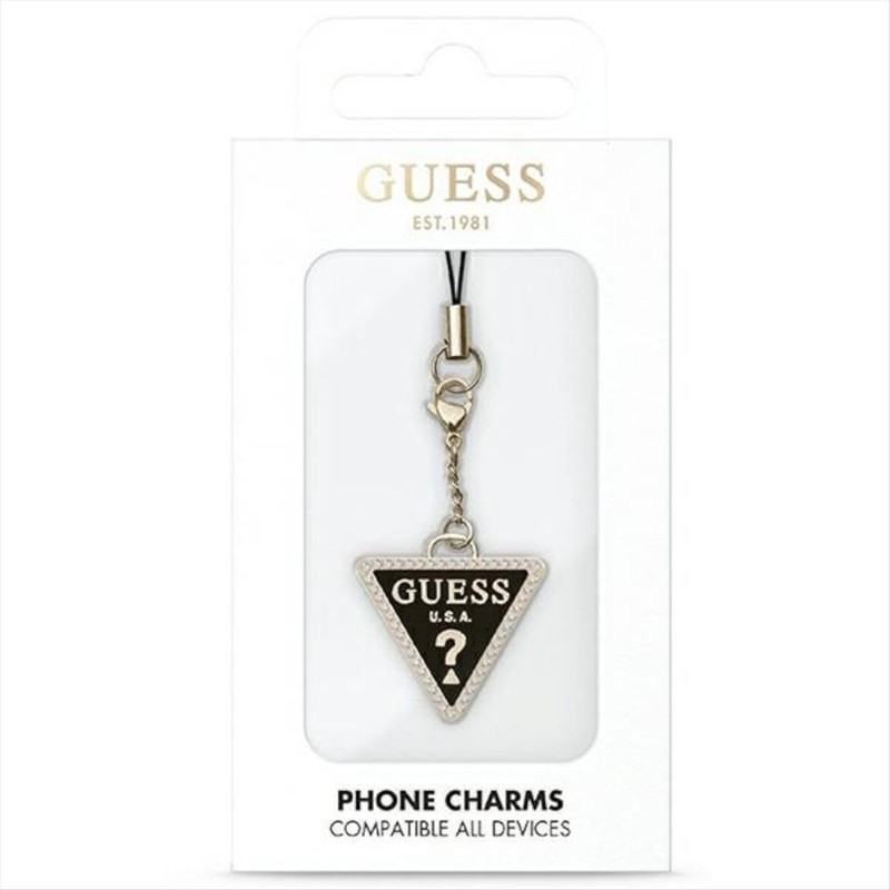 GUESS GUCPMTDCK Phone Strap Triangle Diamond Charm with Rhinestones, Metal