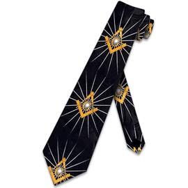 Mason Compass Ties Mens Freemason Neckties Masonic Tie for Men Free Mason Necktie, Black, One Size